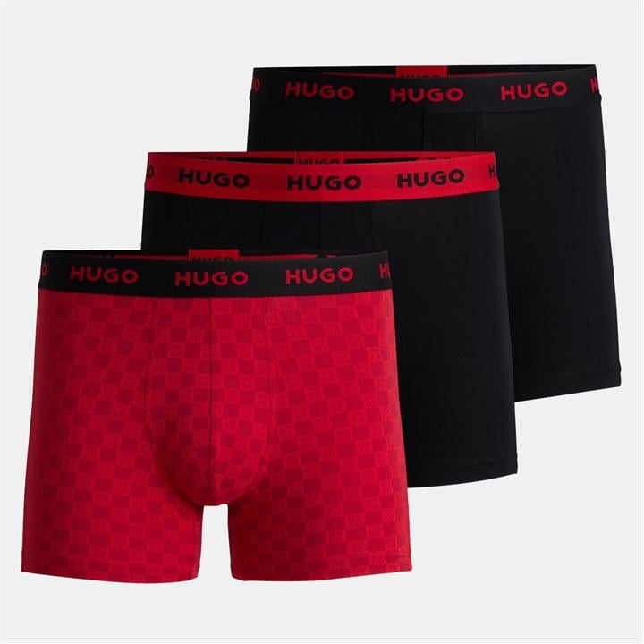 Hugo Men' White Triple Pack Trunks in Size S, Sports Direct