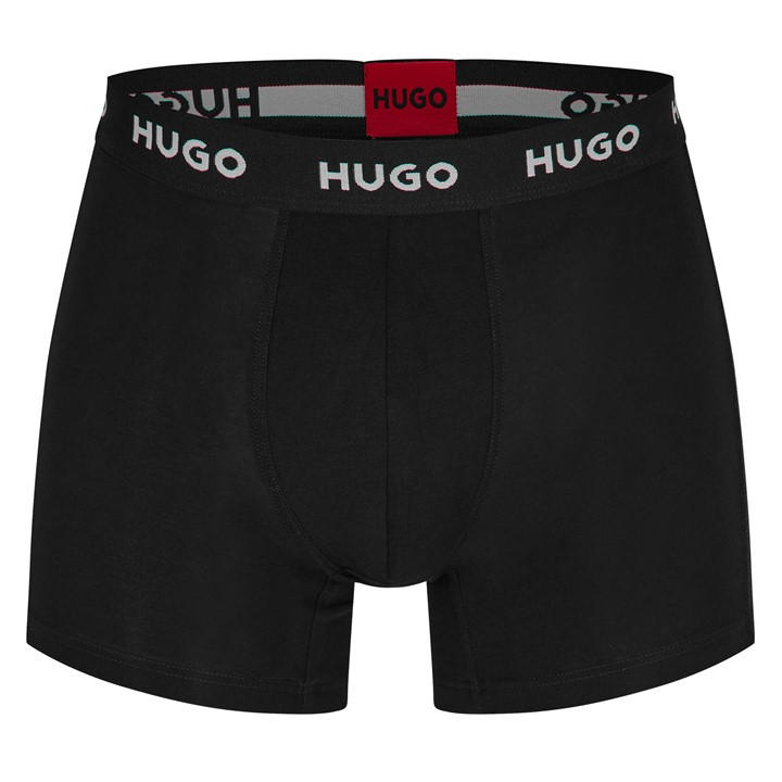 Hugo Men' Black Triple Pack Trunks in Size S, Sports Direct