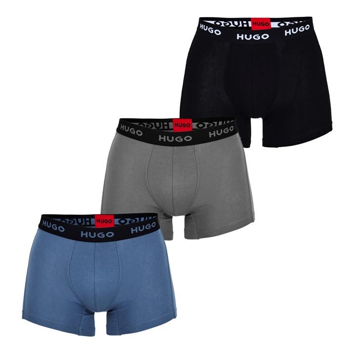 Hugo Men'  Triple Pack Trunks in Size S, Sports Direct