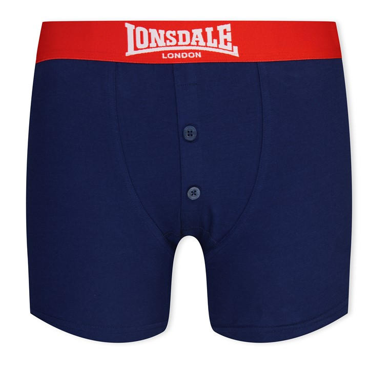 Lonsdale Boys Blue 2 Pack Boxer Shorts in Size 9 - 10 Years, Sports Direct