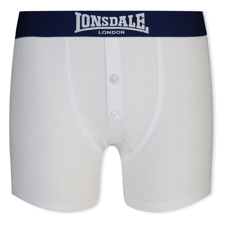 Lonsdale Boys 2-Pack Boxer Shorts Juniors - White/Navy - 9-10 (MB) - Image 2