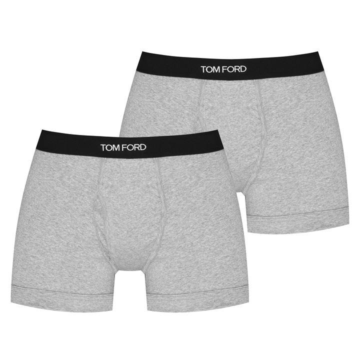 Tom Ford Men's Grey Plain Cotton Boxer Briefs, 2-Pack in Size 2XL, Sports Direct