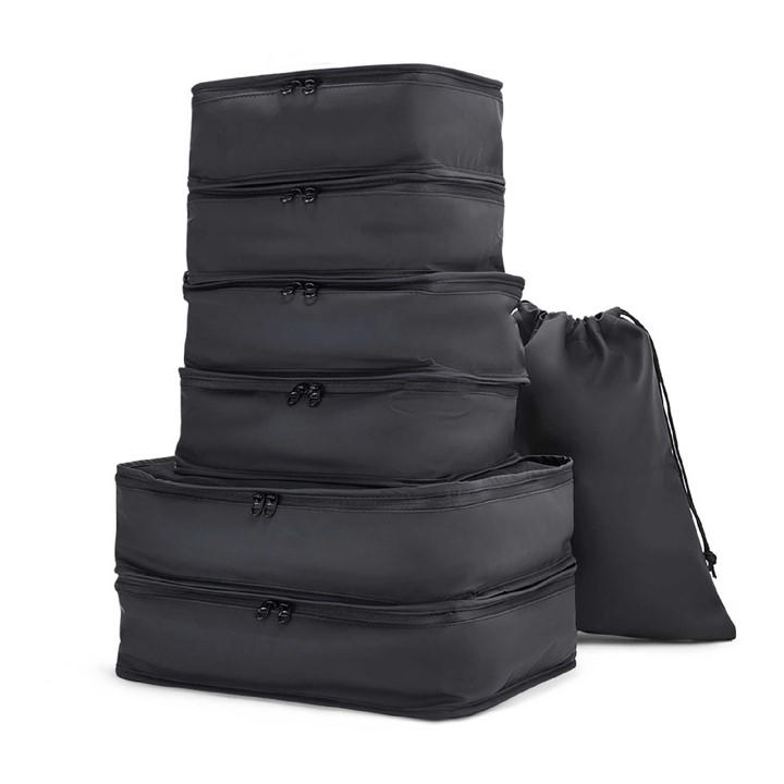 Rock Unisex Black Packing Cubes Set Of 7