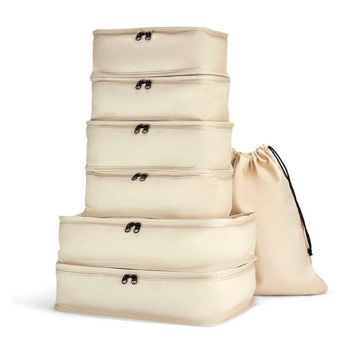 Rock  Beige Packing Cubes Set Of 7 in Size 7pc Set, Sports Direct