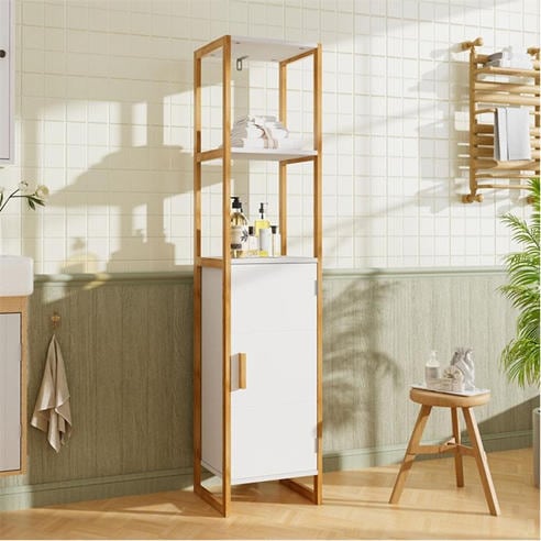 Kabinet UK - 33x30x148cm 4-Tier Single-door Storage Cabinet