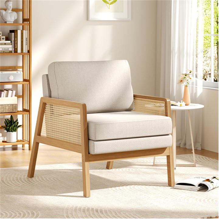 Kabinet Uk  Beige Cushioned Wood Armchair, Sports Direct