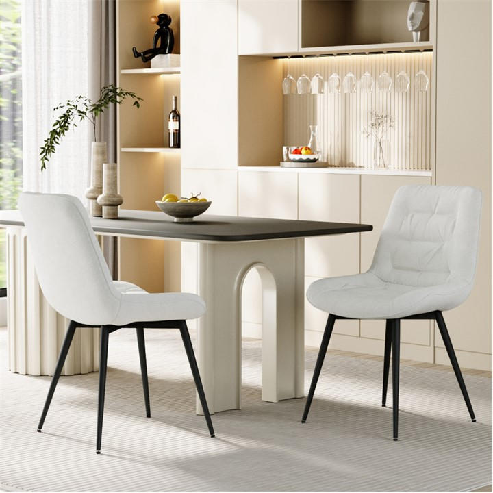 Kabinet Uk  White Teddy Fleece Upholstered Dining Chair, Sports Direct