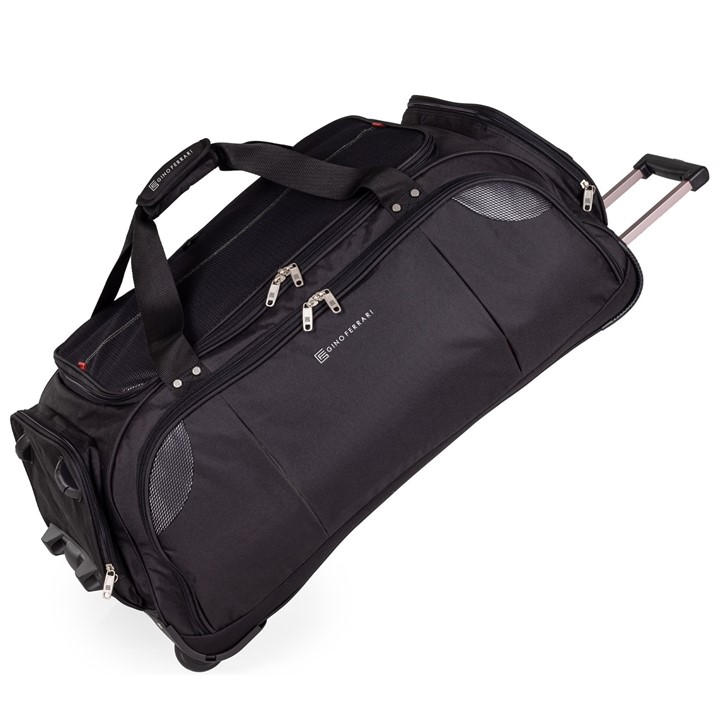 Gino Ferrari  Black Roller Holdall Wheeled Duffel Bag On Skate Wheels in Size M, Sports Direct