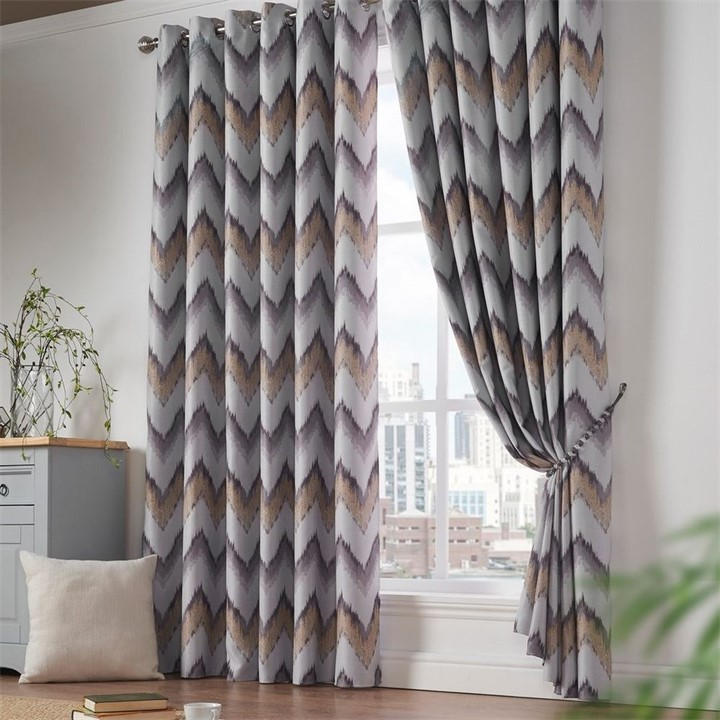 Alan Symonds  Yellow Oslo Room Darkening Ring Top Curtains - Pair in Size 66x72 Inch, Sports Direct