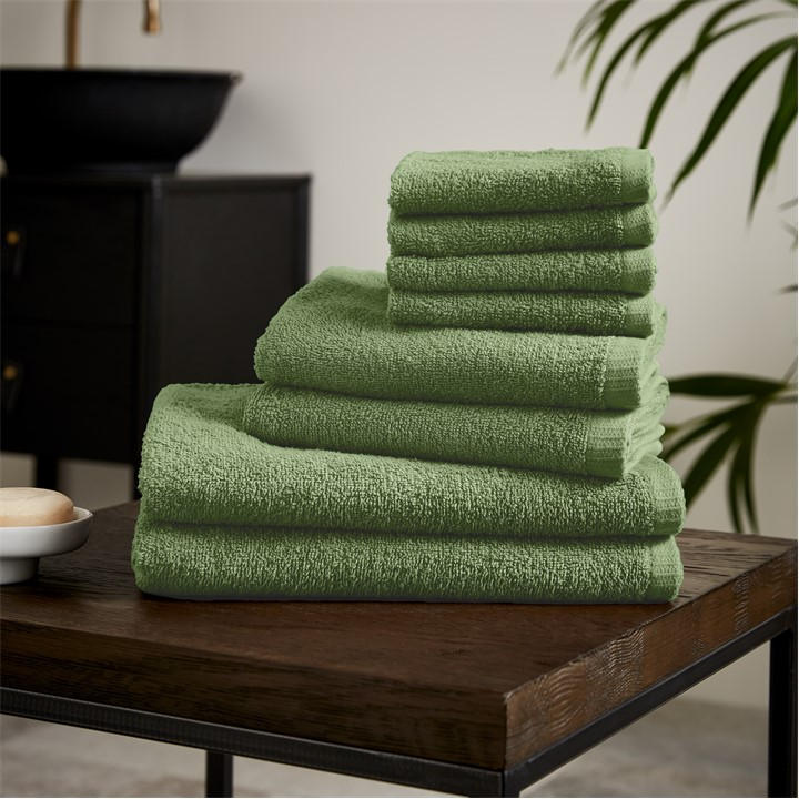 Catherine Lansfield  Green Quick Dry Cotton 8 Piece Towel Set, Sports Direct