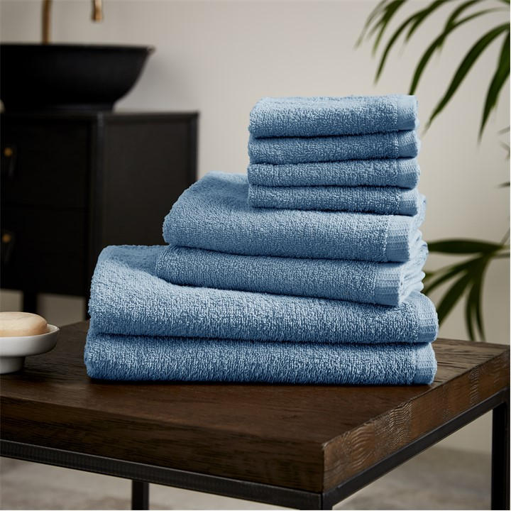 Catherine Lansfield  Blue Quick Dry Cotton 8 Piece Towel Set in Size 8 Piece To, Sports Direct - Image 4