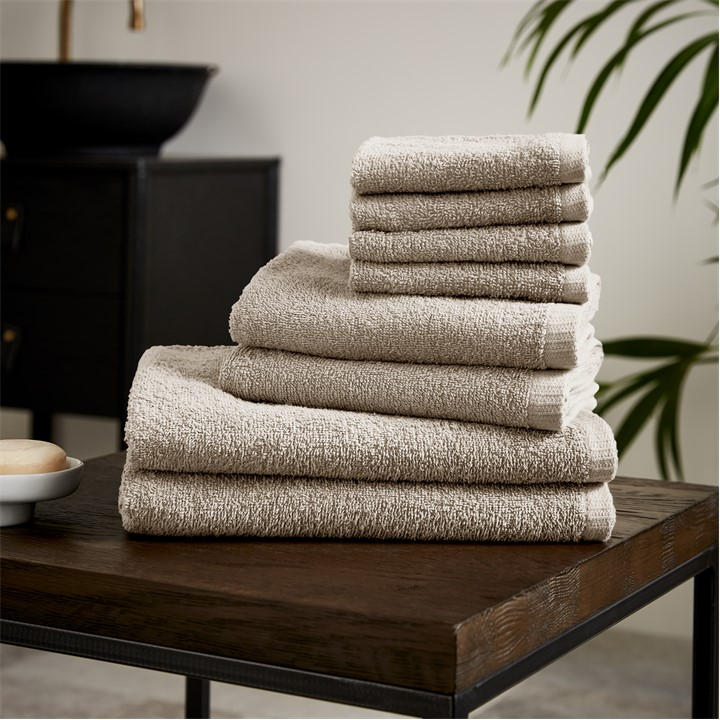 Catherine Lansfield  Beige Quick Dry Cotton 8 Piece Towel Set in Size 8 Piece To, Sports Direct