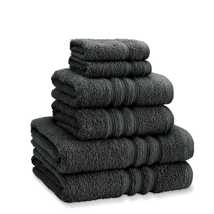Catherine Lansfield Unisex Charcoal Grey 6 Piece Zero Twist 100% Cotton Towel Bale Set - Image 4