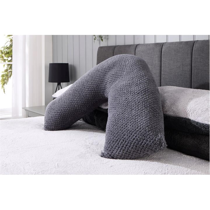 Downland  Grey Waffle V Shaped Pillow, Sports Direct