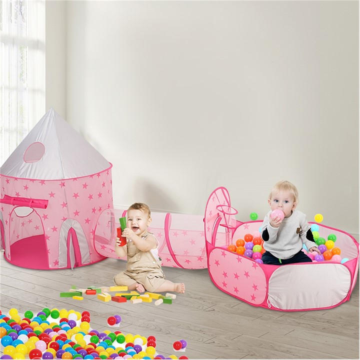 Kidkid Unisex Kids Pink Kids Pop-Up Play Tent Tunnel And Ball Pit Set