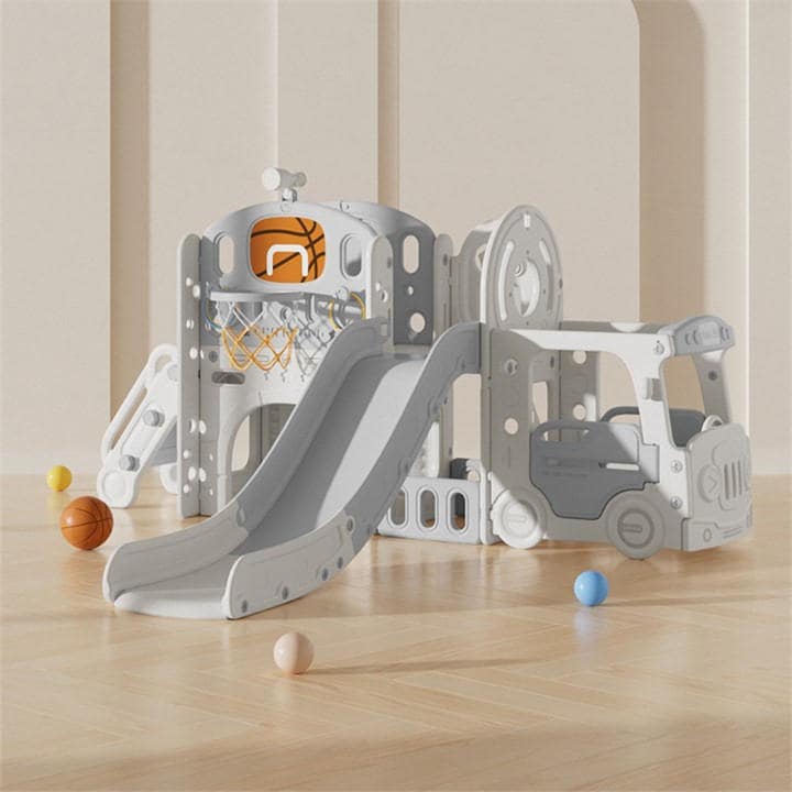 Kidkid  Kids Beige And Grey Toddler Playground Kids Play Climber Slide Playset, Sports Direct