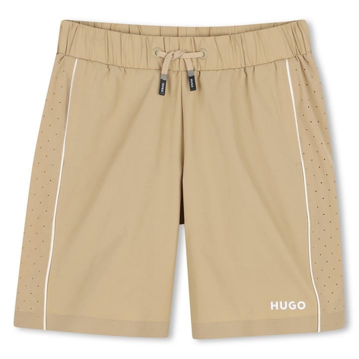Hugo Boys Beige Kids' Woven Tracksuit Shorts in Size 11 - 12 Years, Sports Direct