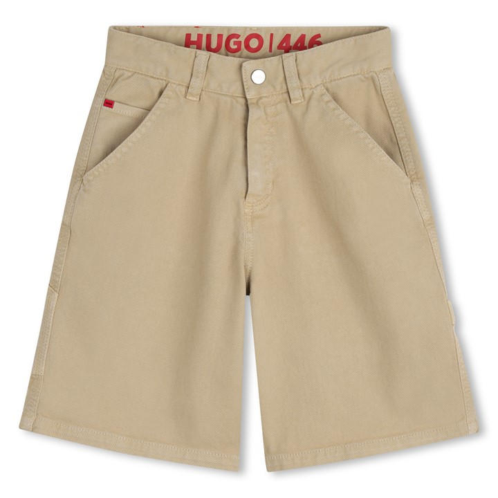 Hugo Boys Beige Kids' Woven Tracksuit Shorts in Size 5 - 6 Years, Sports Direct