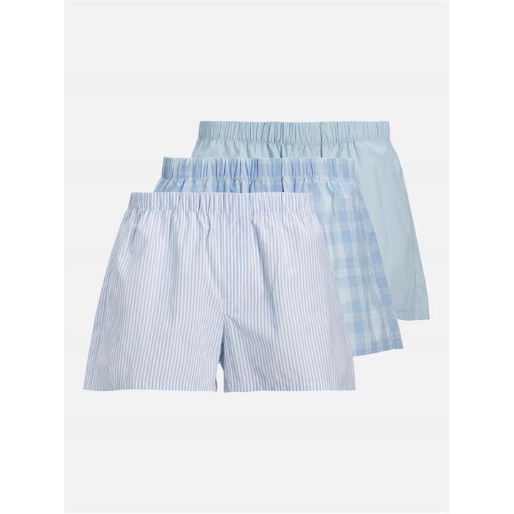 Jack And Jones Men's Blue 3-Pack Milano Woven Boxers in Size M, Sports Direct