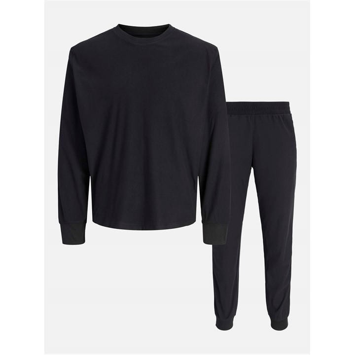 Jack And Jones Men's Black Solid Lounge Set in Size L, Sports Direct