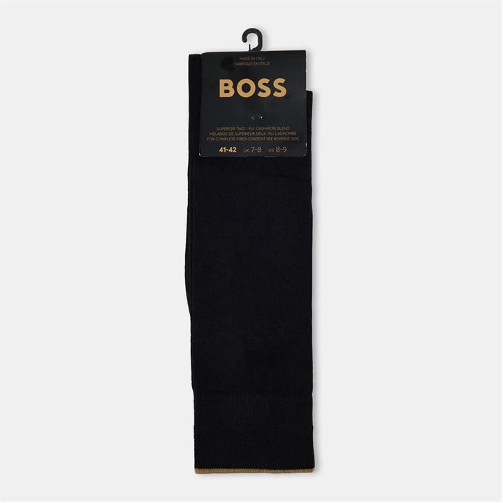 Boss Men's Black Cashmere Crew Socks in Size 8.5T, Sports Direct