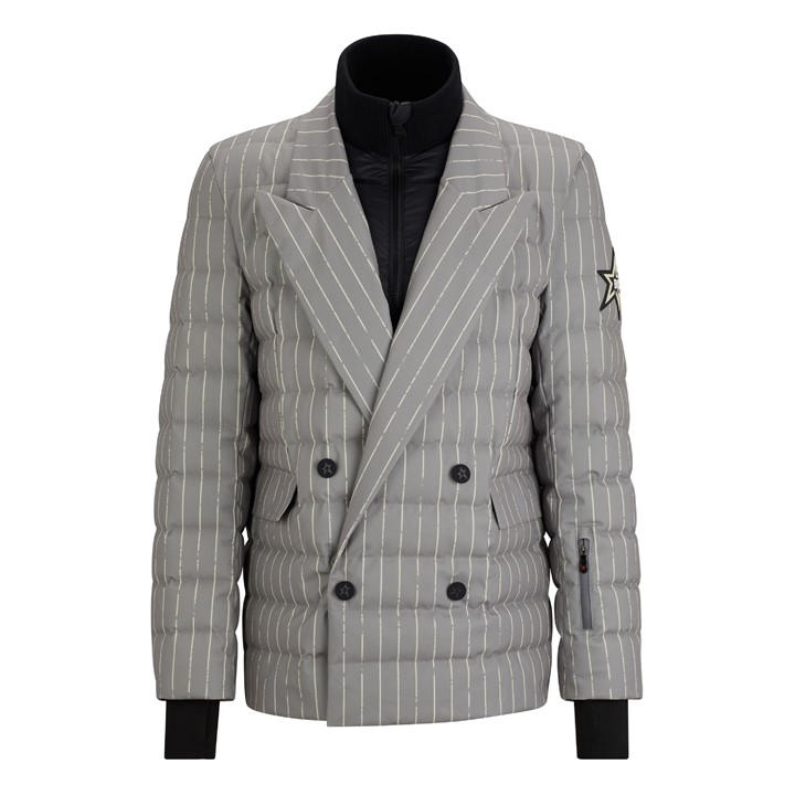 Boss Men's Grey Weather-Resistant Ski Jacket in Size M, Sports Direct