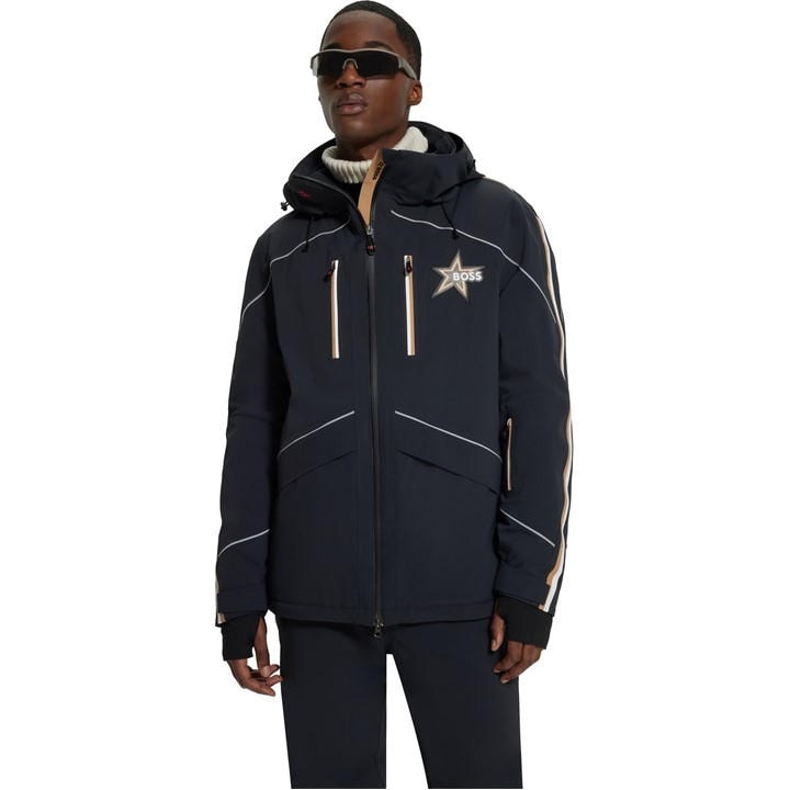 Boss Men's Black Technical Ski Jacket in Size L, Sports Direct
