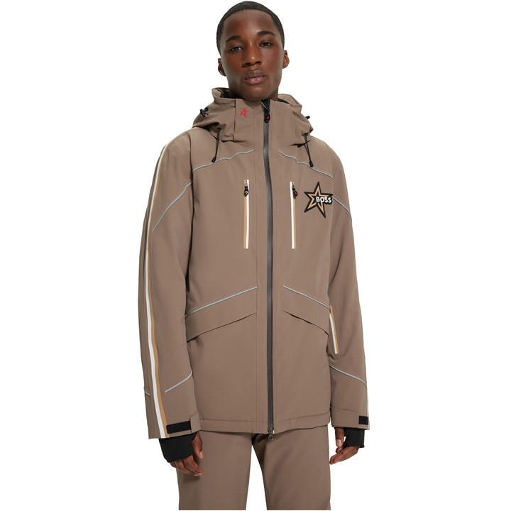 Boss Men's Beige Technical Ski Jacket in Size XL, Sports Direct