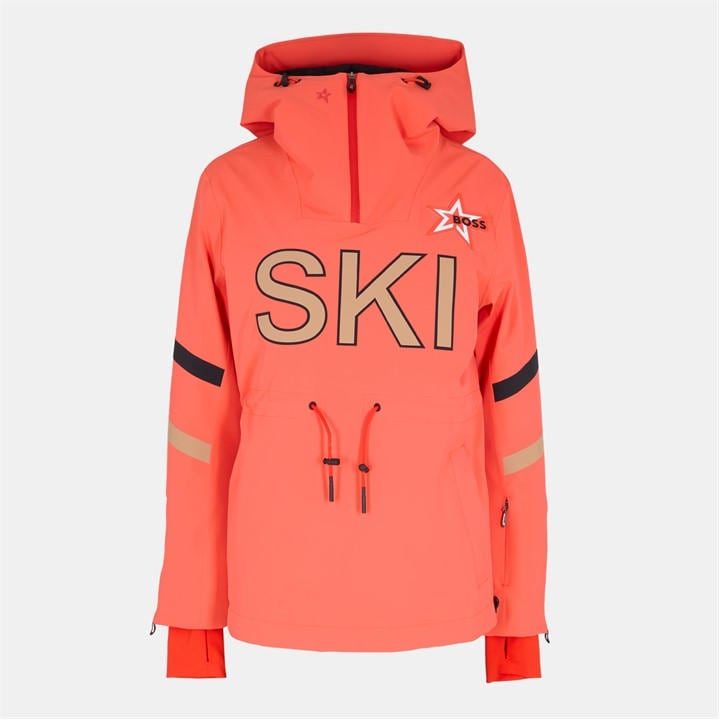 Boss Women's Orange Weather-Resistant Insulated Ski Jacket in Size 8, Sports Direct