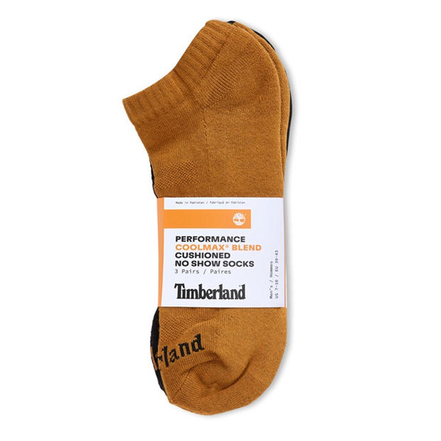 Wheat - Timberland - Men's 3P DbLogo NShow Invisible Socks