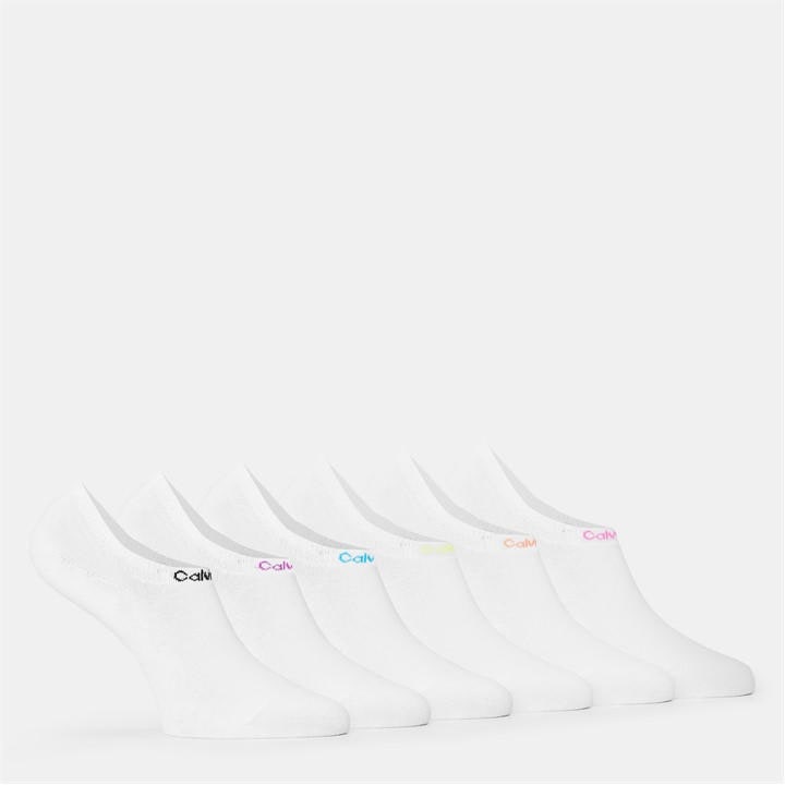 Calvin Klein Women's White Invisible Trainer Socks in Size 4 -8, Sports Direct