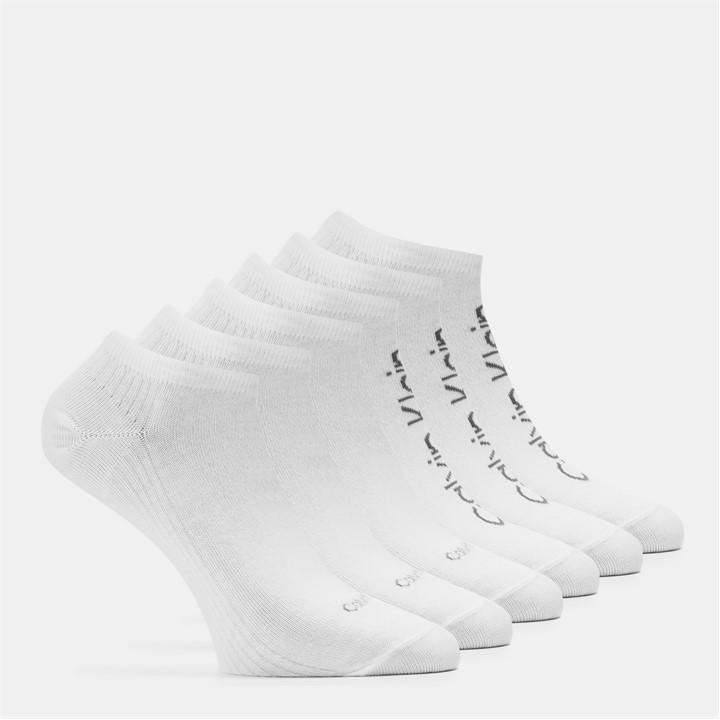Calvin Klein Women's White 6-Pack Trainer Socks in Size 4 -8, Sports Direct