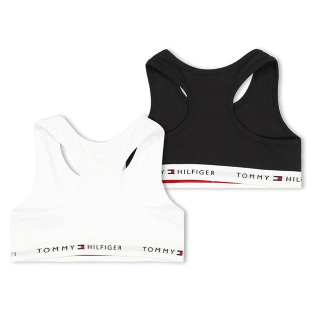 White/Black 0VT - Tommy Hilfiger - Kids' 2 Pack Non Wired Unlined Bralette