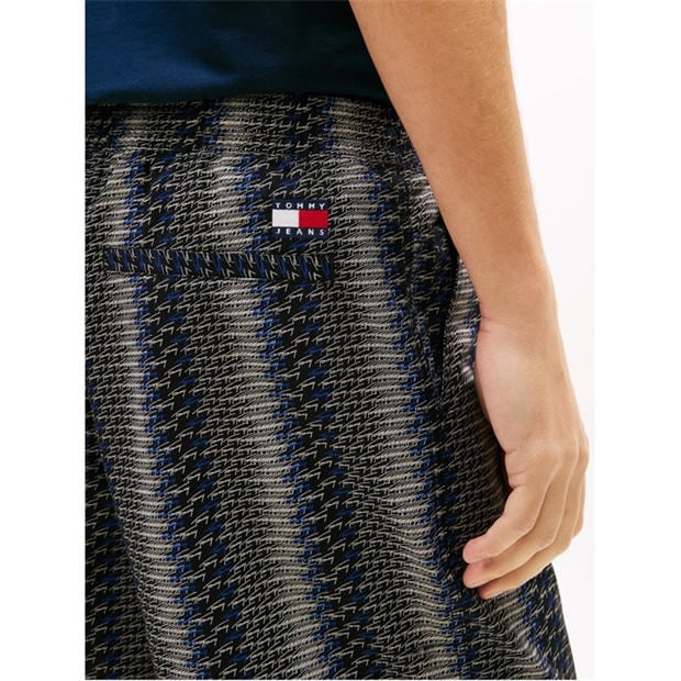 Black Aop - Tommy Jeans - Men's Woven Tracksuit Shorts