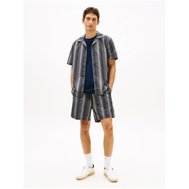 Black Aop - Tommy Jeans - Men's Woven Tracksuit Shorts