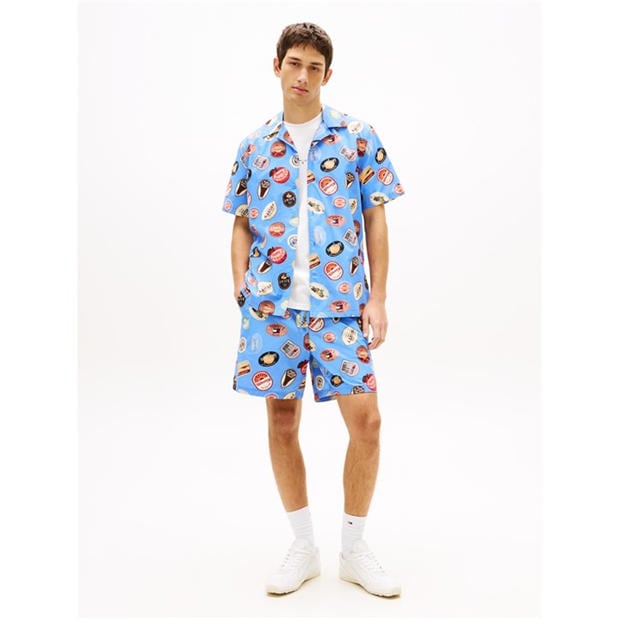 Blue Twilight - Tommy Jeans - Men's Woven Tracksuit Shorts