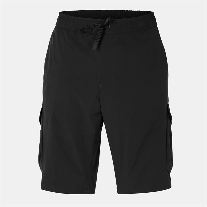 Boss Men' Black Urbanex Cargo Woven Tracksuit Shorts in Size S, Sports Direct
