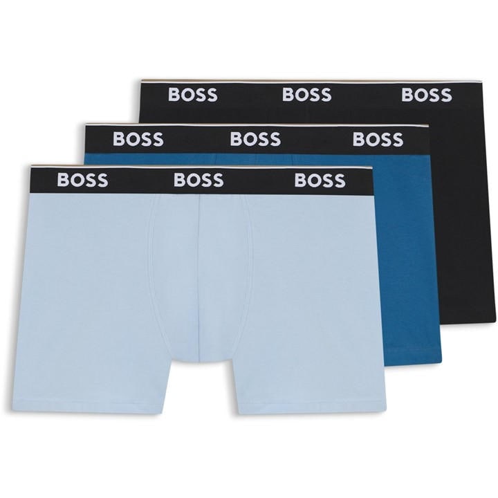Boss Men's Blue Bodywear 3Pk Power Boxer Shorts With Logo Detail in Size M, Sports Direct