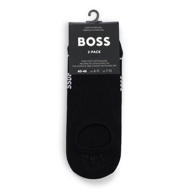 Black 001 - Boss - Mens BOSS Bodywear 2-Pack Low Socks with Logo Detail