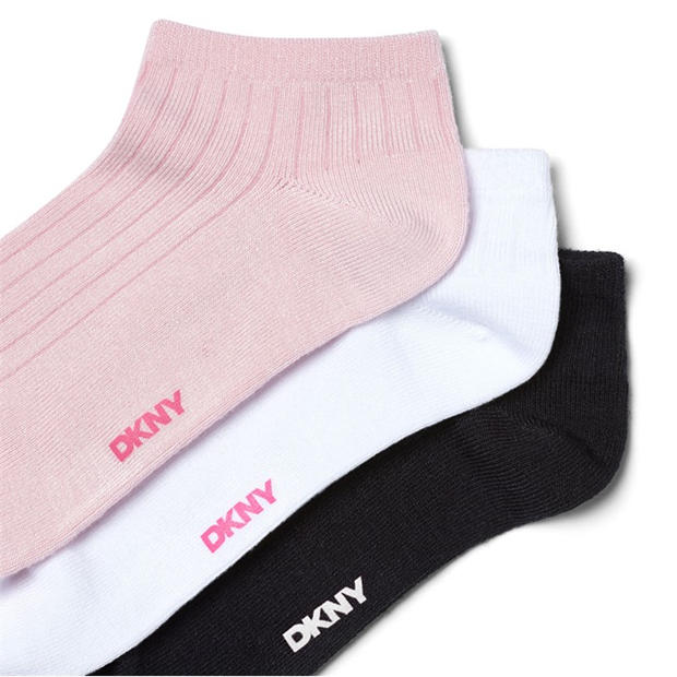 White/Pink/Blck - DKNY - Womens 3 Pack Trainer Liner Emaline