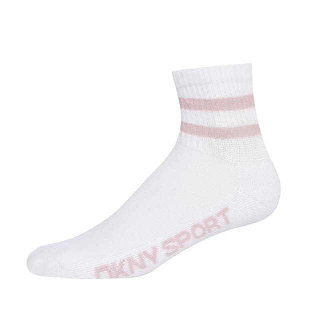 Khaki/Pink/Whit - DKNY - Womens 3 pack Sports Socks Chaya
