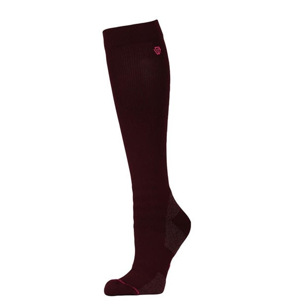 Mulberry/Pink - Weatherbeeta - Weatherbeeta Compression Knee Length Riding Sock