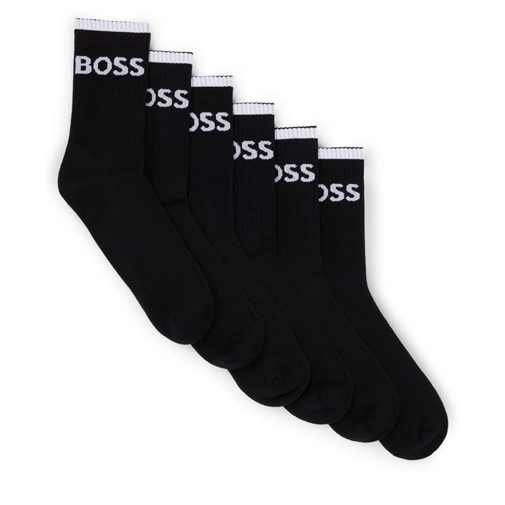 Boss Men's Black Bodywear Stripe Crew Socks With Logo Detail in Size 6 - 12 Months, Sports Direct