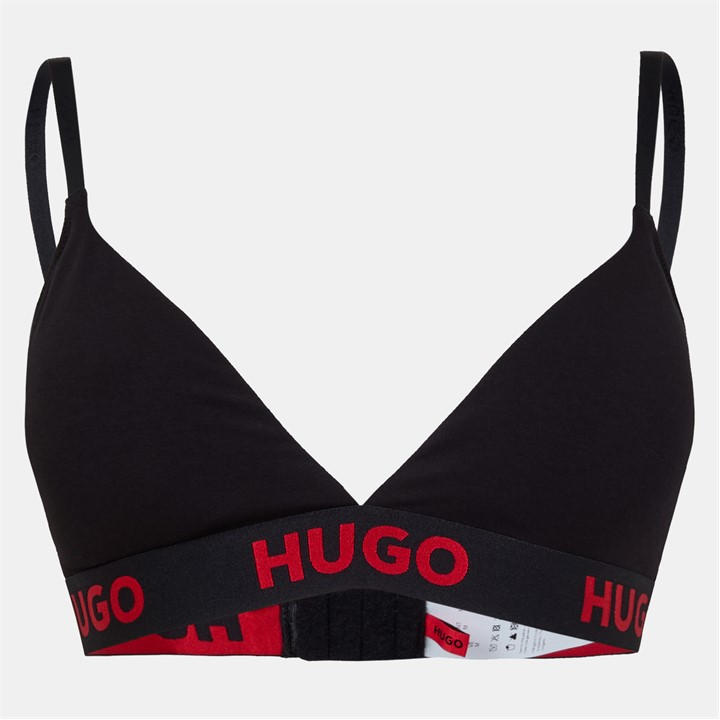 Hugo Women's Black Sporty Logo Non Wired Triangle Bralette in Size 14, Sports Direct