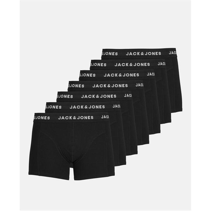 Jack And Jones Men' Black Jack 7-Pack Huey Trunks Plus Size in Size S, Sports Direct