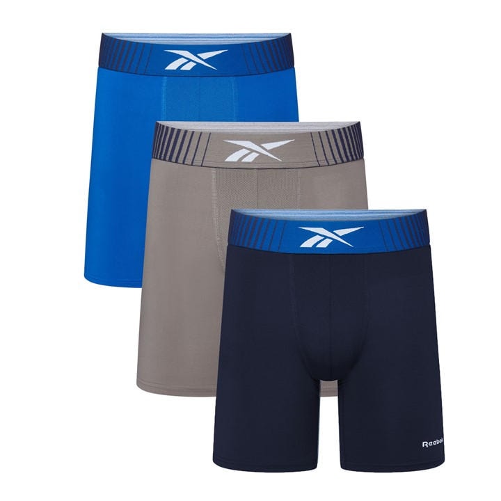Reebok Men's Blue 3 Pack Trunks Waite in Size XL, Sports Direct