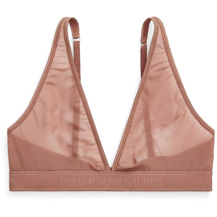 Polo Ralph Lauren Women's Brown Mesh Triangle Bralette in Size 8, Sports Direct