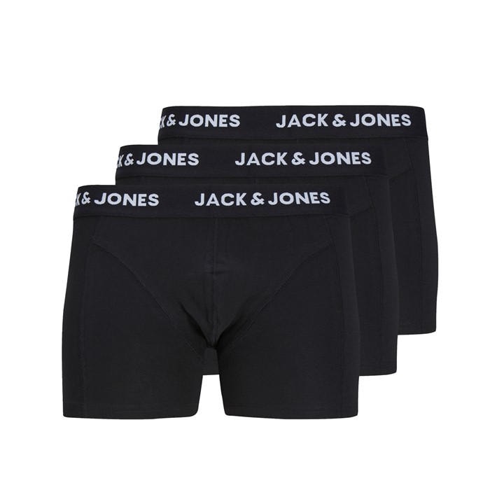 Jack And Jones Men's Black Anthony 3-Pack Boxer Trunk in Size L, Sports Direct