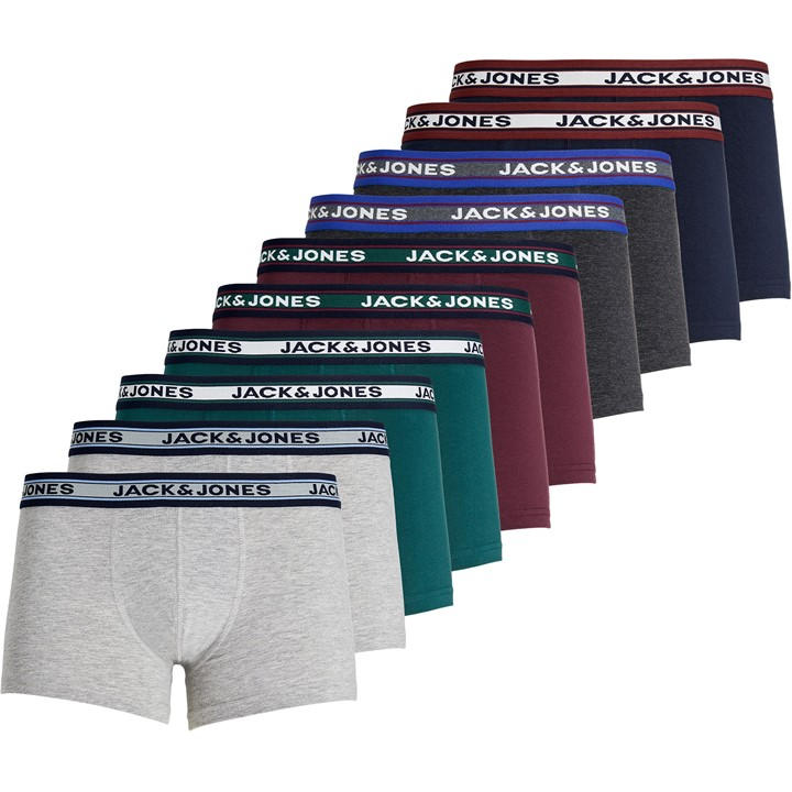 Jack And Jones Men's  Solid 10-Pack Boxer Trunks in Size XL, Sports Direct