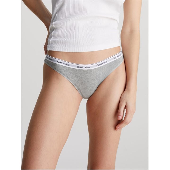 Calvin Klein Women's Grey Logo Thong in Size 16, Sports Direct